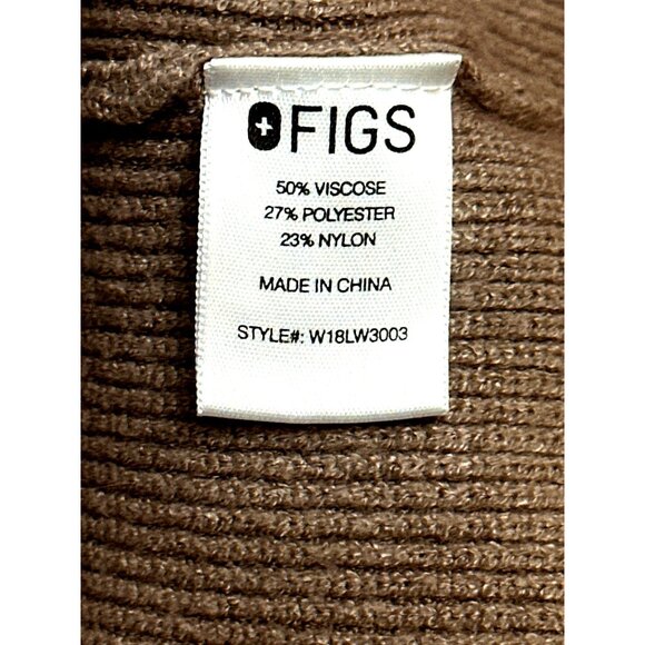 Figs Size Medium Tan Brown Ribbed Pocket Sweater Minimalist City Casual Style - Picture 10 of 12